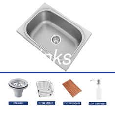 Ferro inoxidável Single Sink Square Bowl Design torneira / cesto / faca / tabuleiro / aço inoxidável