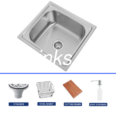 Customize Stainless Steel Single Bowl Sink com drenador / cesto