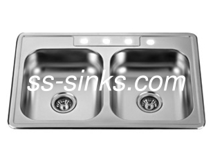 Lave de cozinha de aço inoxidável 304 com caixa dupla Design moderno e elegante
