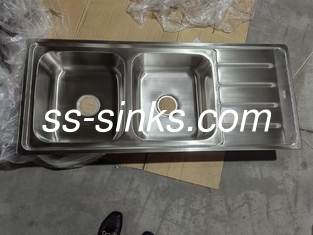 Dual Drop In Drainboard Sink Comércio Sink de Cozinha Com Drainboard