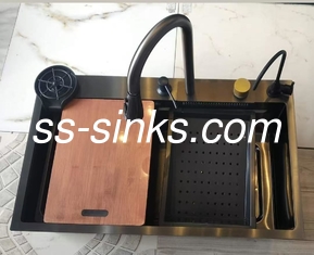 Bela pia de cozinha de aço inoxidável 304 de prata para cozinhas modernas e clássicas