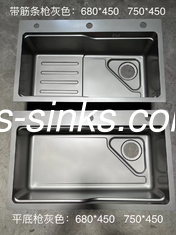 1 Taça Topmount Lava-louças de cozinha com 18/10 Cromo / níquel de aço inoxidável Design retangular