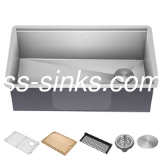 Estilo moderno Topmount Lava-louças de cozinha com 3.5 polegadas de abertura de drenagem Forma de tigela retangular