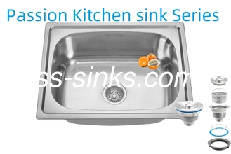 21cm Profundidade da tigela Avental Lave de cozinha de aço inoxidável 3,5 polegadas Abertura do dreno para desempenho