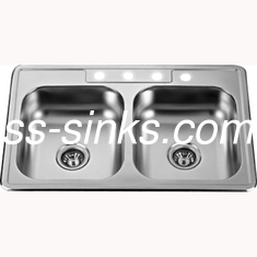 SUS304 Lava-louças de cozinha de aço inoxidável com escoamento central