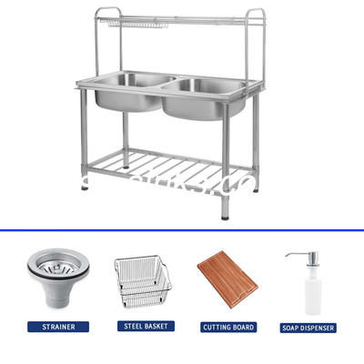 Top Mount Stainless Steel Sink Stand com 1 Bowl e resistente à ferrugem