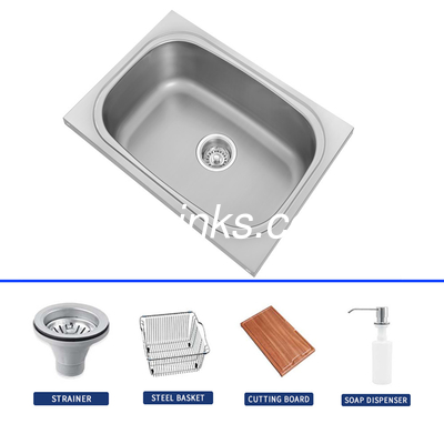 Ferro inoxidável Single Sink Square Bowl Design torneira / cesto / faca / tabuleiro / aço inoxidável