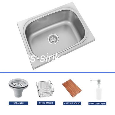 Cisterna de cozinha de aço inoxidável 304 com cesta SUS304