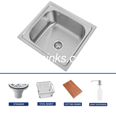 Customize Stainless Steel Single Bowl Sink com drenador / cesto