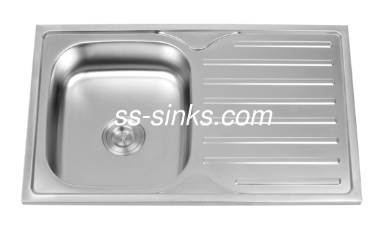 Tamanho OEM Topmount Laveira de cozinha Single Bowl com Drainboard Tamanho mínimo do gabinete 33 polegadas