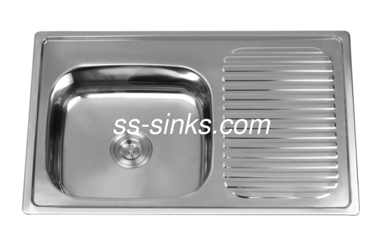 Tamanho OEM Topmount Laveira de cozinha Single Bowl com Drainboard Tamanho mínimo do gabinete 33 polegadas