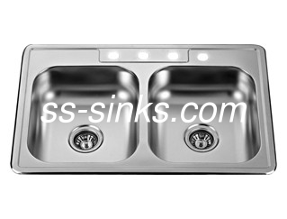 Lave de cozinha de aço inoxidável 304 com caixa dupla Design moderno e elegante