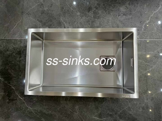 série 304 de montagem dupla recipiente único recipiente profundo lavatório de cozinha feito à mão