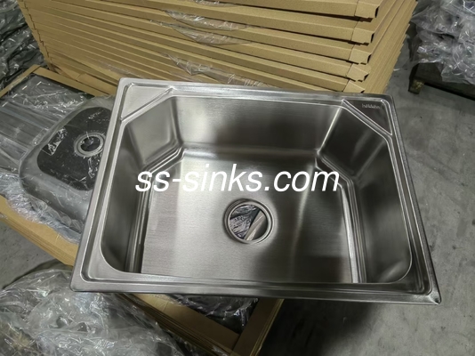 Monte superior grande hexagonal de aço inoxidável Single Bowl Sink Above Counter