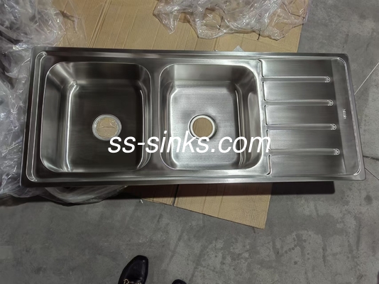 Dual Drop In Drainboard Sink Comércio Sink de Cozinha Com Drainboard