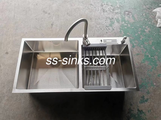 Série 304 de aço inoxidável lavanderia feita à mão Double Bowl Topmount Instalação para cozinha