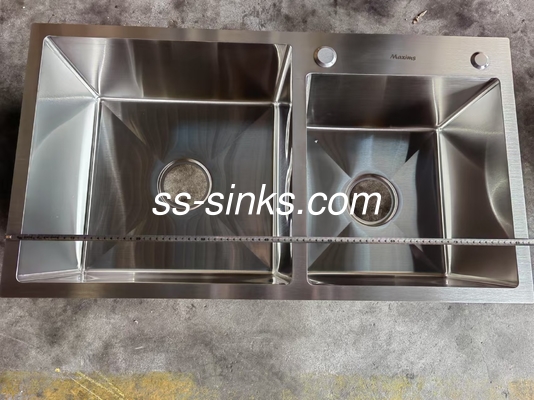 Moderno Design Dual Bowl Lavatório de Cozinha Submontado com esgoto de aço inoxidável e transbordamento incluído até você