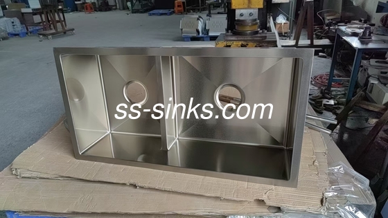 Retangulo negro de aço inoxidável Double Bowl Sink para fácil limpeza e manutenção