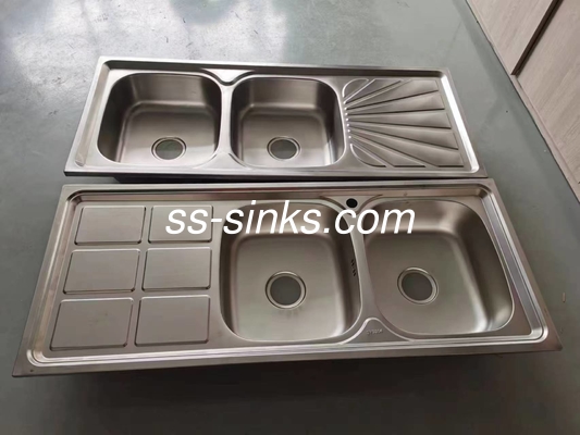 1 torneira de aço inoxidável retângulo duplo lavatório de tigela para cozinha
