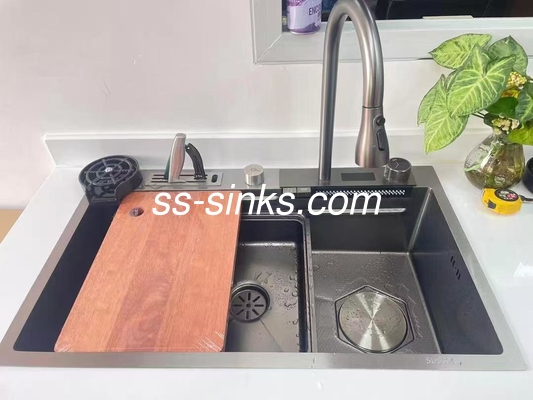 Nano acabamento avental de aço inoxidável lavatório de cozinha alta resistência ao calor e durabilidade