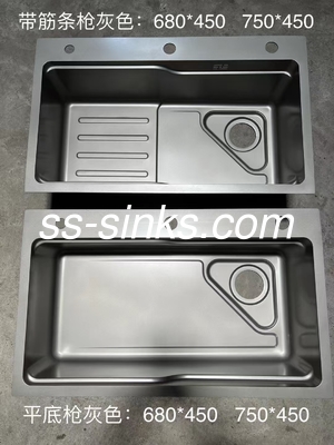 1 Taça Topmount Lava-louças de cozinha com 18/10 Cromo / níquel de aço inoxidável Design retangular