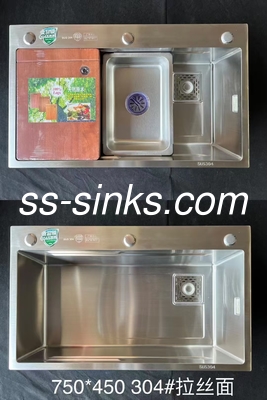 1 Taça Topmount Lava-louças de cozinha com 18/10 Cromo / níquel de aço inoxidável Design retangular