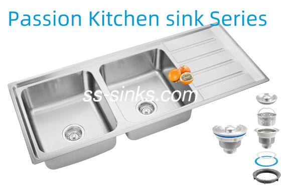 Pia de cozinha de canto em aço inoxidável de 1200 X 500 mm, com colocação de dreno traseiro para a cozinha do seu restaurante