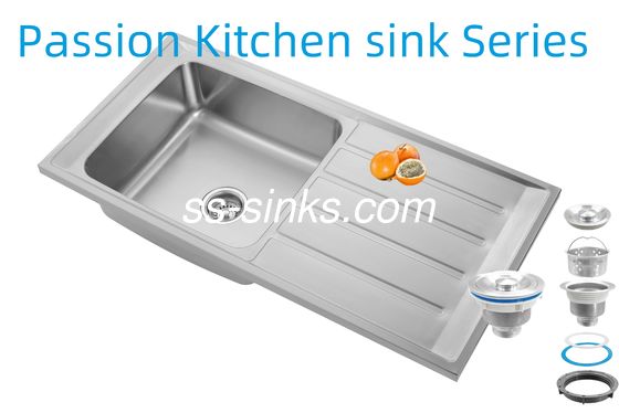 Pia de Cozinha Moderna com Escorredor e Dreno Traseiro para Cozinhas Contemporâneas