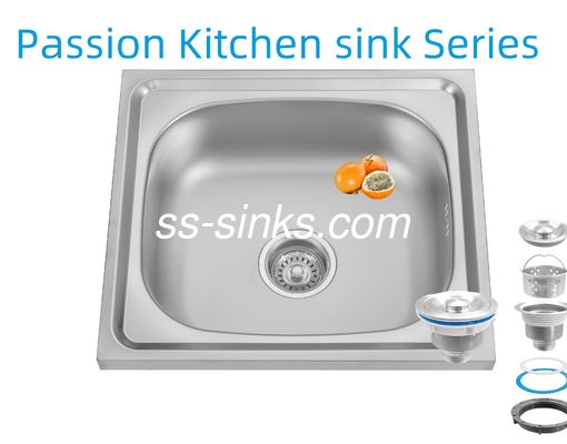 Estilo de Design Moderno Topmount Lavatório de Cozinha com abertura de dreno de 3,5 polegadas e forma de tigela retangular