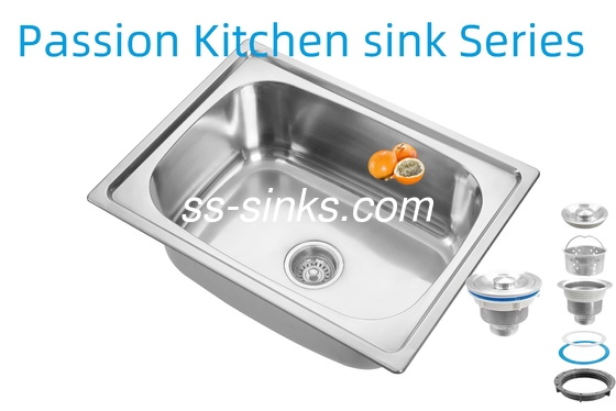 21cm Profundidade da tigela Avental Lave de cozinha de aço inoxidável 3,5 polegadas Abertura do dreno para desempenho