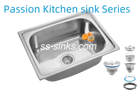 21cm Profundidade da tigela Avental Lave de cozinha de aço inoxidável 3,5 polegadas Abertura do dreno para desempenho