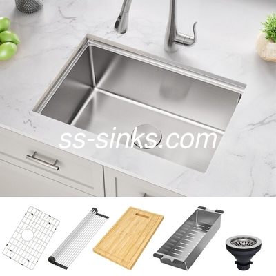 Lava-louças de cozinha rectangular com acabamento escovado para 33 polegadas tamanho mínimo do armário e tigelas retangulares