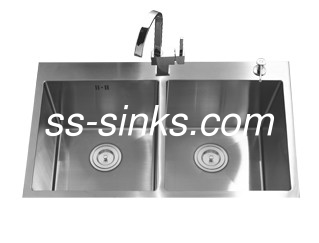 Profundidade igual da bacia 210mm da banca da cozinha 2 feitos a mão universais de aço inoxidável