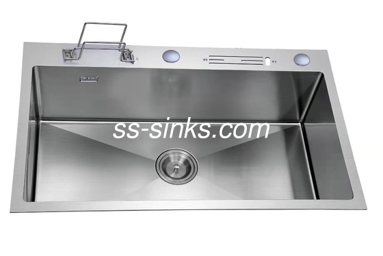Gota da bacia do dissipador feito a mão da cozinha de 780*480MM única no raio zero
