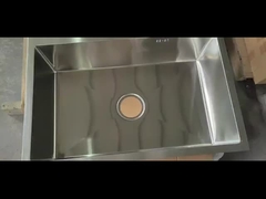 lavatório de aço escova de prata feita à mão tigela única